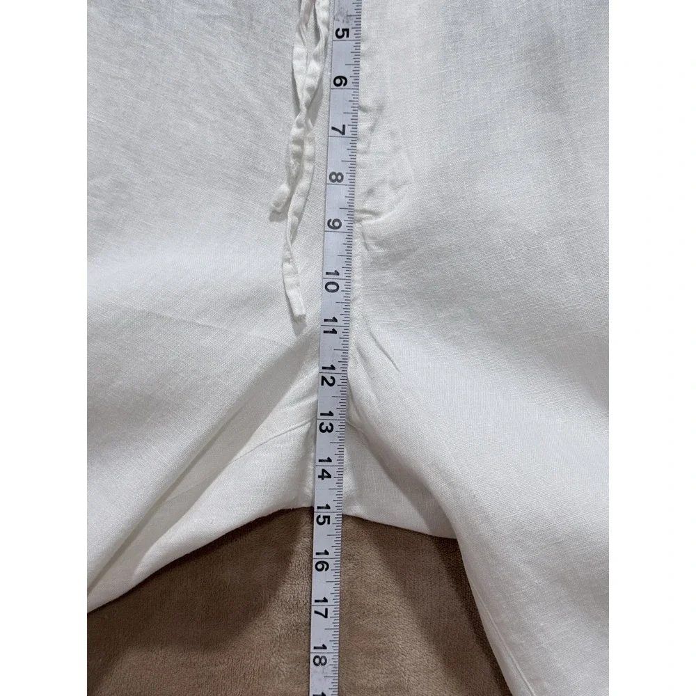 Onia White Linen Drawstring Chinos